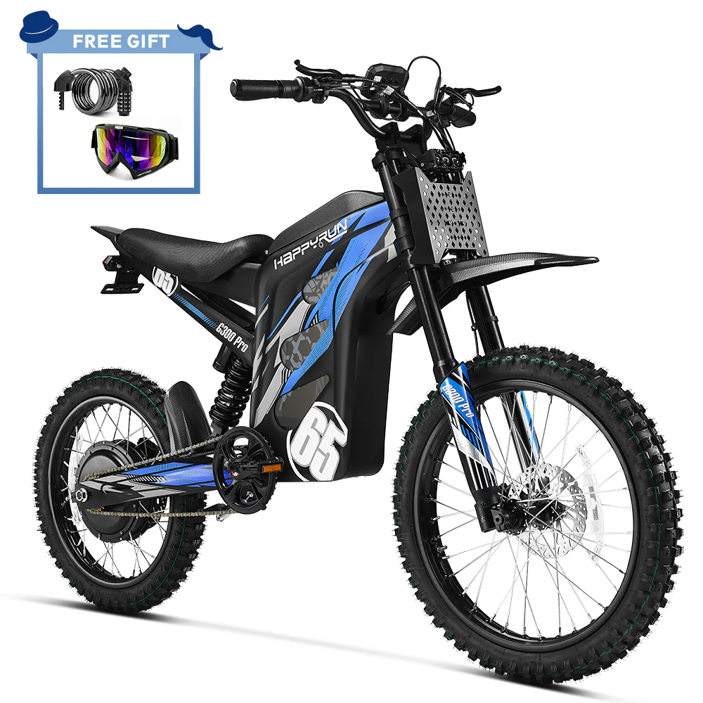 1000-Father_s-Day-G300Pro-Blue Happyrun G300 Pro Electric Dirt Bike – High-Performance Trail Specs - Image 1